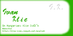 ivan klie business card